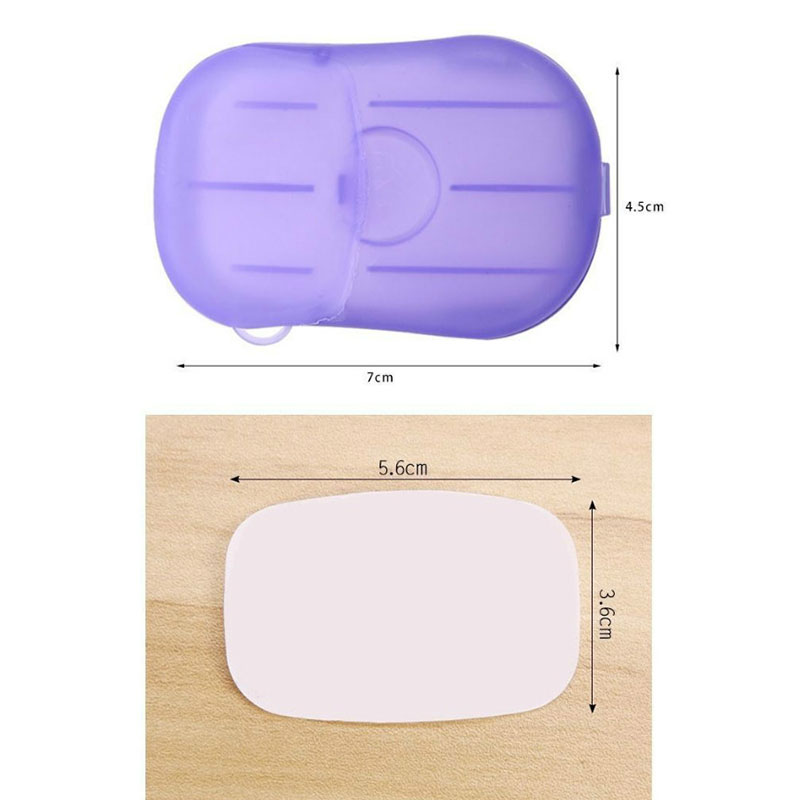 (Hàng Mới Về) Hộp 20 Xà Phòng Giấy Dùng Một Lần Tiện Dụng Khi Đi Du Lịch