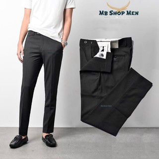 Quần âu nam đẹp, quần tây nam ( quần vải nam ) cao cấp màu đen Hàn Quốc dáng ôm body vải lụa chống nhăn, không bai xù