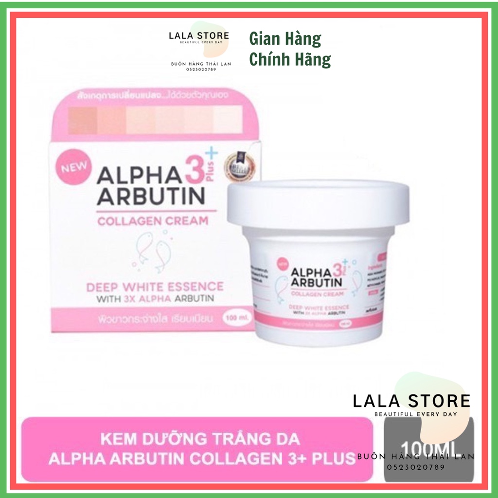 BILL THÁI-01 Hủ Kem Body Trắng Da Alpha Arbutin Cream 3+ Plus 100ml Thái Lan