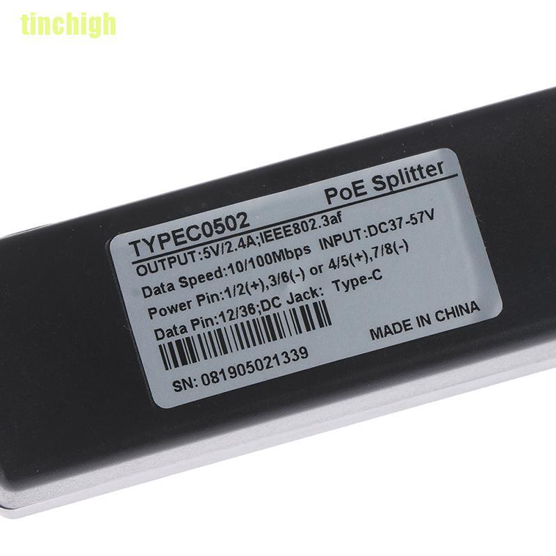 Bộ Chia Cổng Type-C Poe Usb 48v Sang 5v 802.3af Cho Raspberry