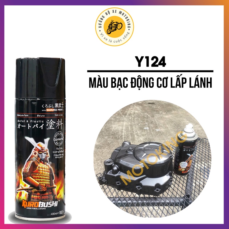 combo Sơn samurai màu bạc sẫm lấp lánh Y124* loại 2k chuẩn quy trình độ bền màu 5 năm gồm 3 chai 2k01 - y124 -2k04