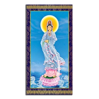 Tranh thờ Quan Thế Âm Bồ Tát VST-10, tranh phật quan thế âm bồ tát, tranh thờ phật, tranh phật sáo trúc