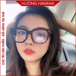 Gọng kính cận mắt vuông thời trang chữ V - Mắt kính thời trang chữ phong cách Hàn Quốc Havana KM04