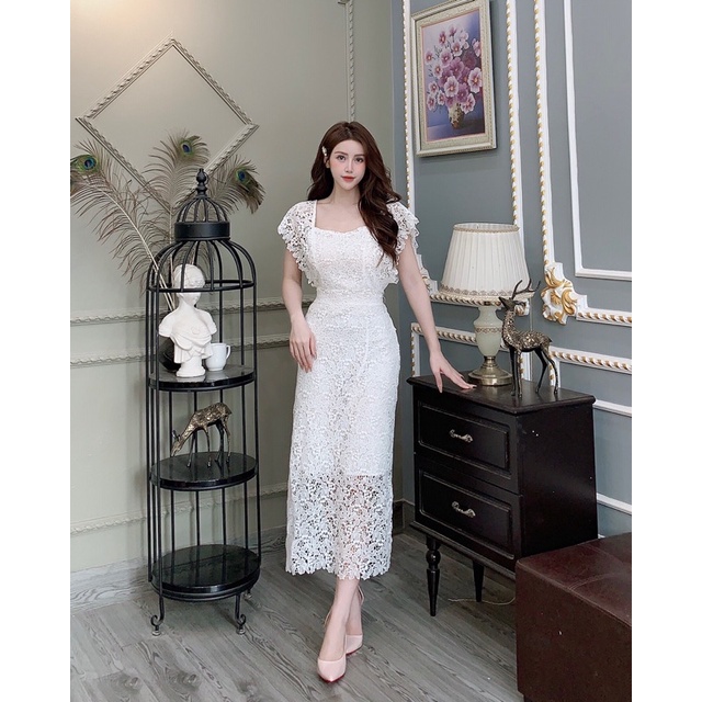 Váy Ren Tay Cánh Tiên Đầm dự tiệc cao cấp giá sỉ