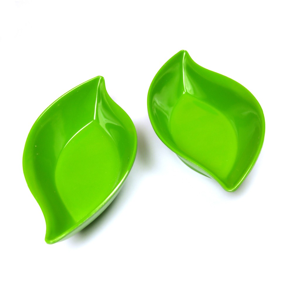 Bộ 2 đĩa đựng gia vị, nước chấm hình lá ngộ nghĩnh