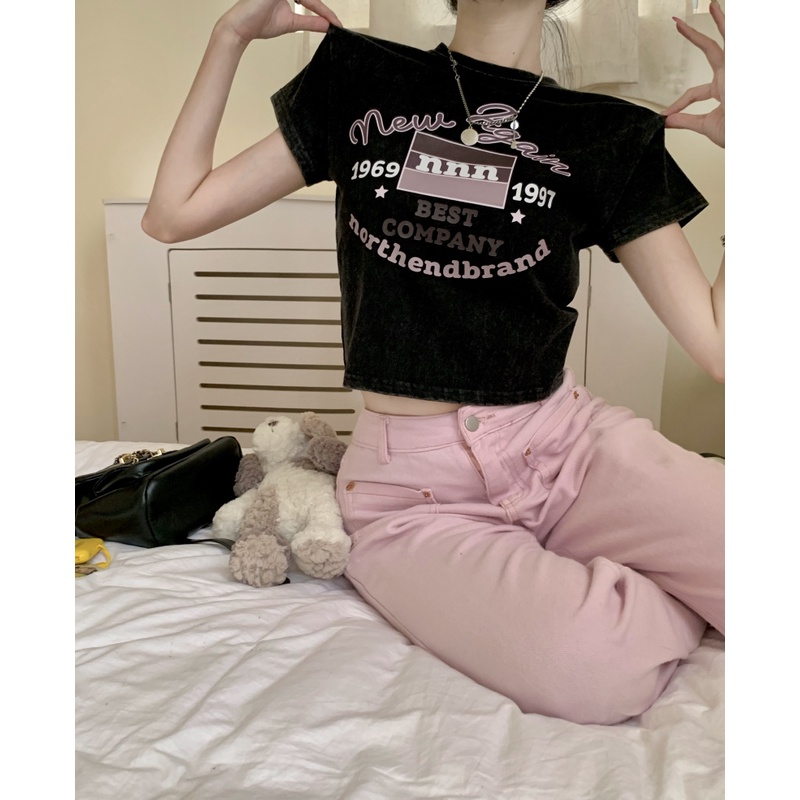 Áo Thun Nữ Ngắn Tay In Hình Phong Cách retro