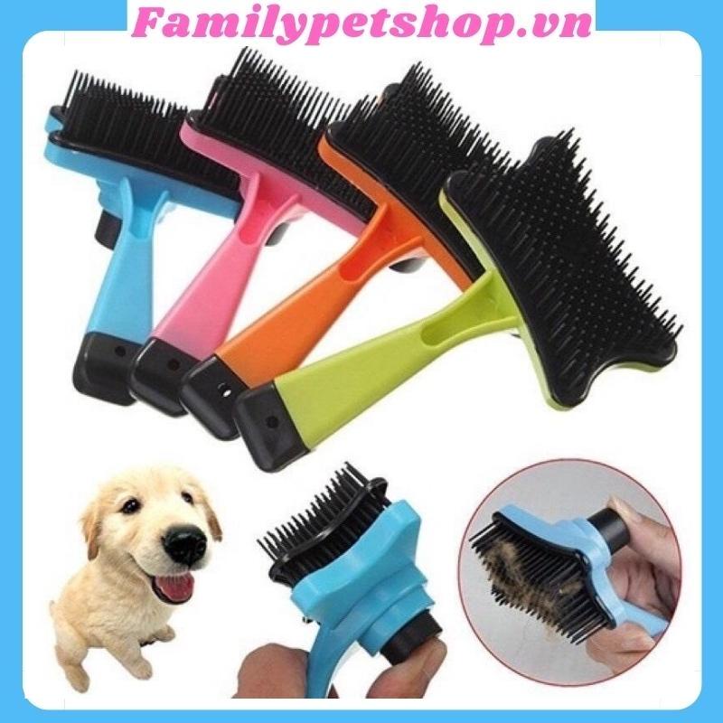 Lược chải lông cho chó mèo thú cưng mẫu lược vệ sinh làm đẹp có nút bấm-familypetshop.vn