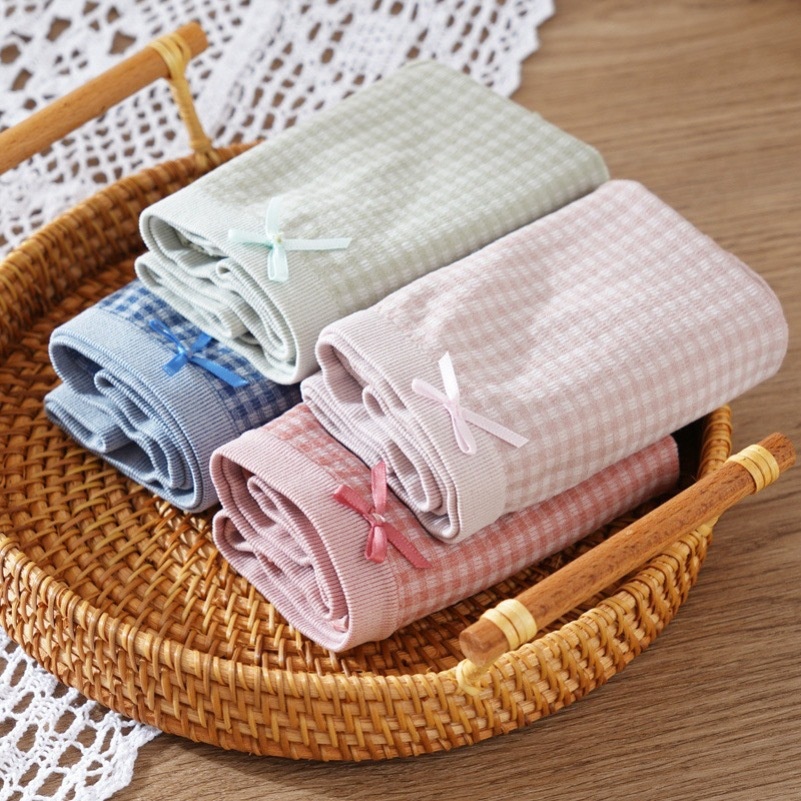 Dongdaemun Quần Lót Cotton Phối Ren Không Đường May Lưng Vừa Thoáng Khí Thoải Mái Gợi Cảm Phong Cách Nhật Bản Cho Nữ