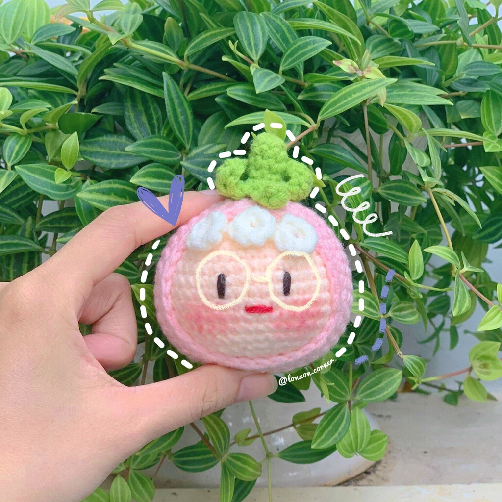 Móc khóa len handmade em bé trái cây