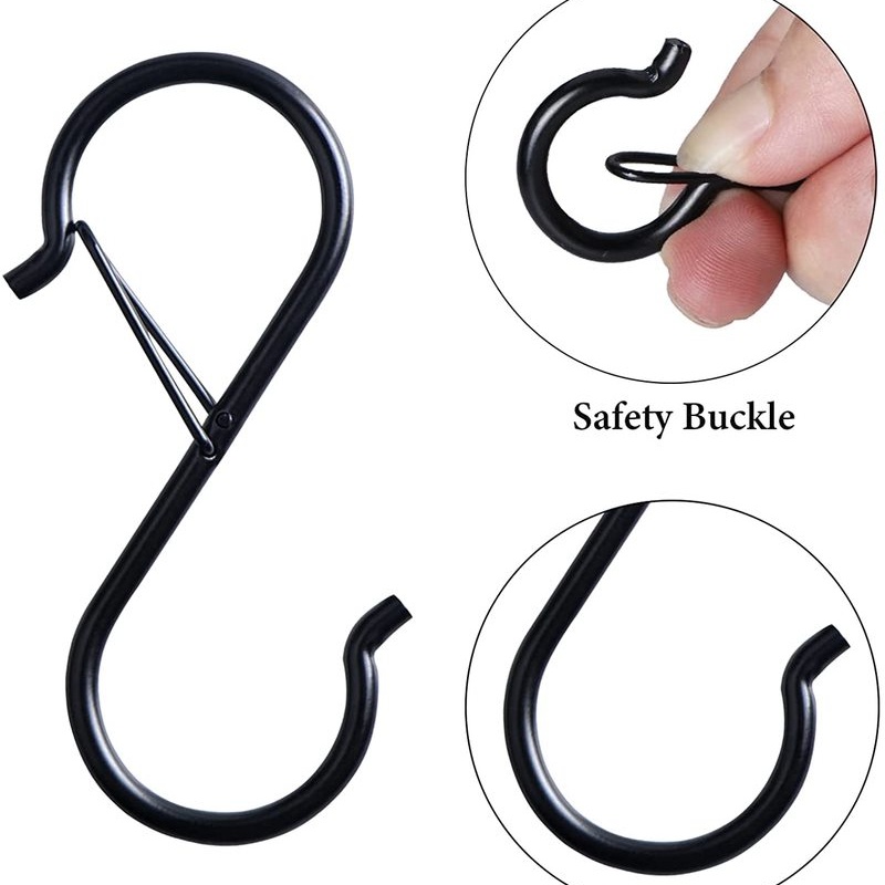 1 / 5 Móc Treo Đồ Hình Chữ S Bằng Kim Loại Chất Lượng Cao