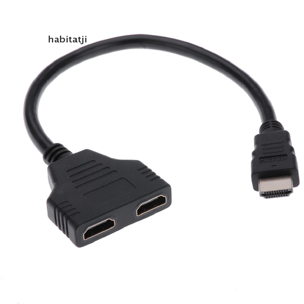 【tji】 1080P HDMI Port Male to 2Female 1 In 2 Out Splitter Cable Adapter Converter Home .