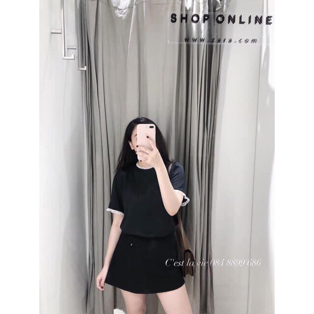 SÉT ÁO VIỀN REN KÈM CHÂN VÁY A CHO NỮ