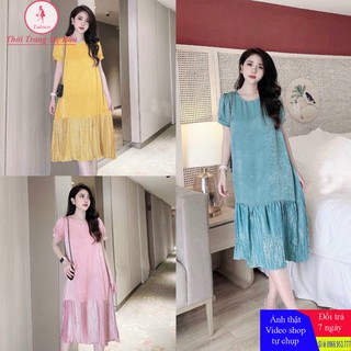 Váy bầu đuôi xếp ly cực xinh 3 màu hot trend size 45-75kg ( hàng chất - hình thật )