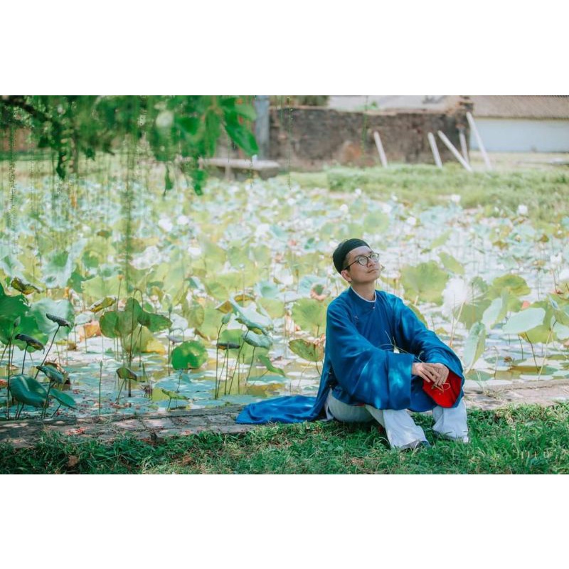 Tặng khăn xếp_Áo dài kỷ yếu_áo tấc nam  Việt phục