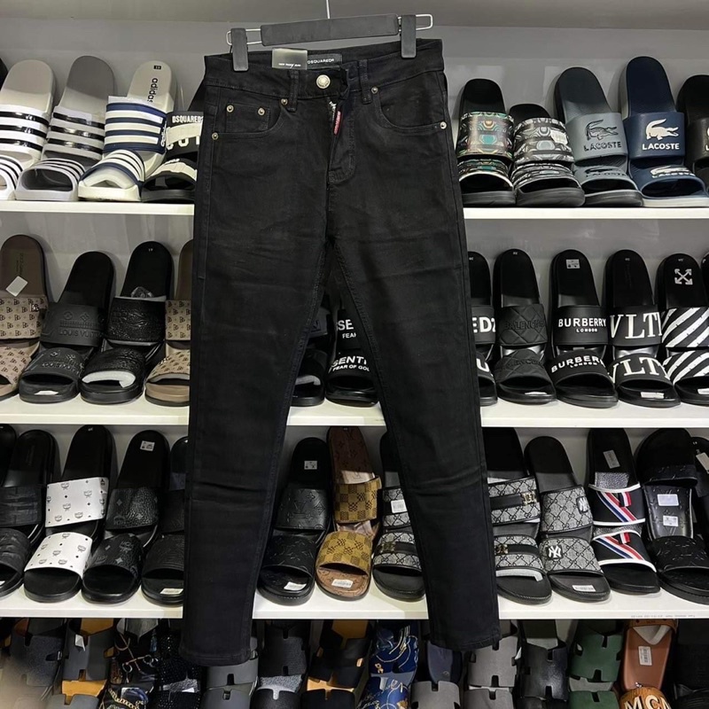 Quần bò nam đen trơn chất sịn học sinh 1529-2395, quần jean nam đen trơn dáng vừa dễ mix đồ, Bin Store