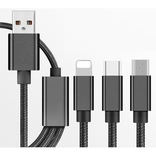 Cáp sạc và truyền tốc độ cao 3 in 1 (Type C, Lightning, micro USB)