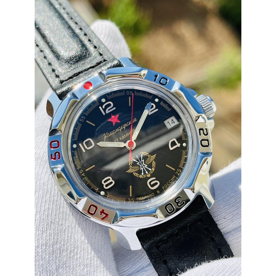 Đồng hồ Nga Vostok Komandirskie 811296. Đồng hồ nam Vostok máy cơ lên giây, size mặt 39, size dây 18, chống nước 3 atm