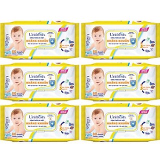 khăn ướt Unifresh 80 tờ màu xanh , vàng