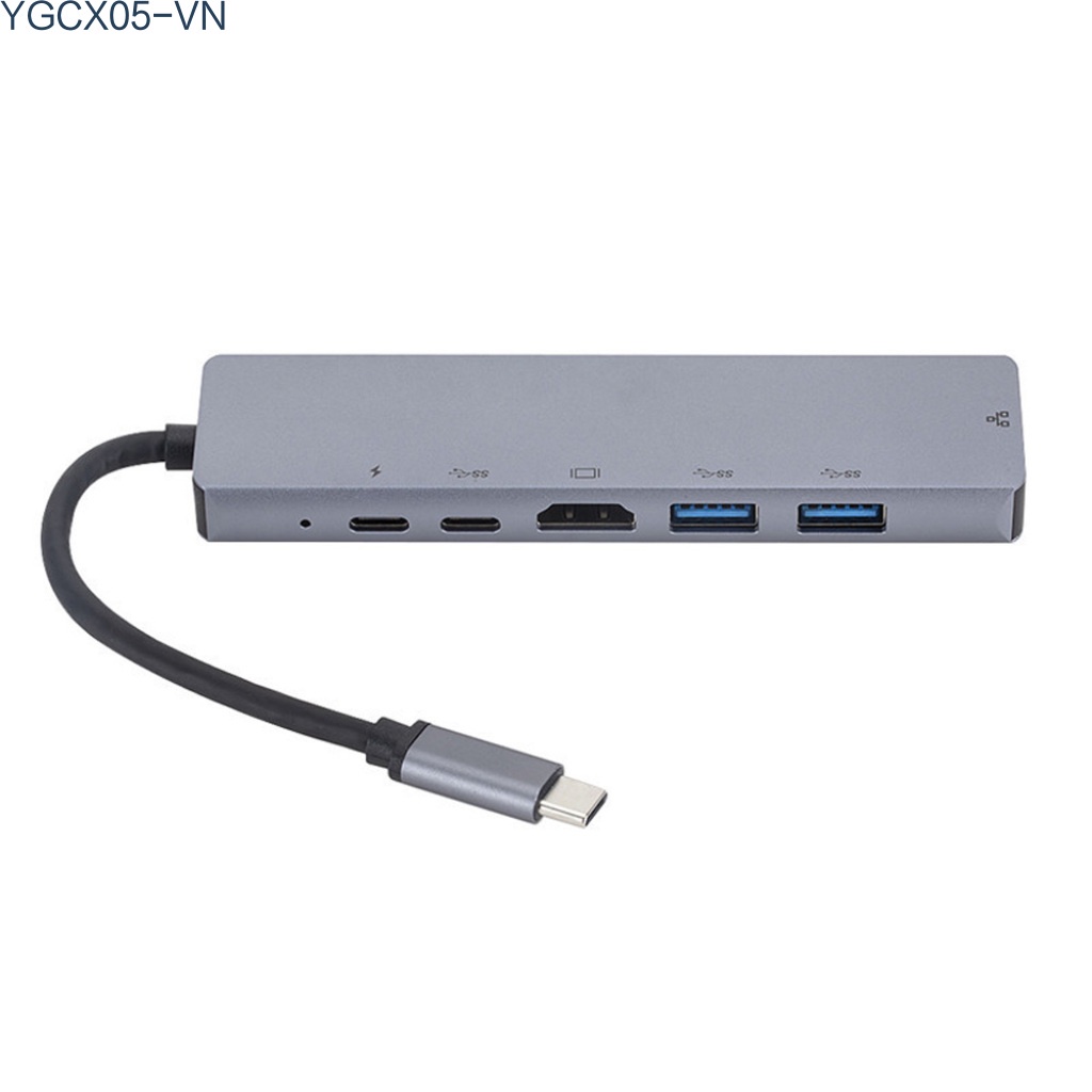 Bộ Chuyển Đổi Hub Usb C 6 Trong 1 Với Đầu Ra 4k Hdmi-Compatible 2 Usb 3.0