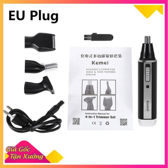 Máy Cạo Râu Dành Cho Nam - 4 Chức Năng Thông Minh Có Tỉa Lông Mũi - Chính Hãng Kemei 6630 .