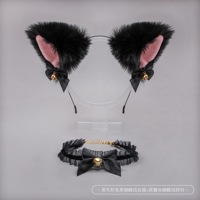 9.22Set Băng Đô Tai Mèo + Chuông + Băng Đô Ren Phong Cách Lolita | BigBuy360 - bigbuy360.vn
