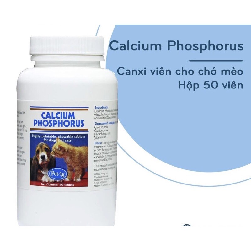 [Lẻ 1 viên] Viên bổ sung canxi cho chó mèo/Calcium Phosphorus