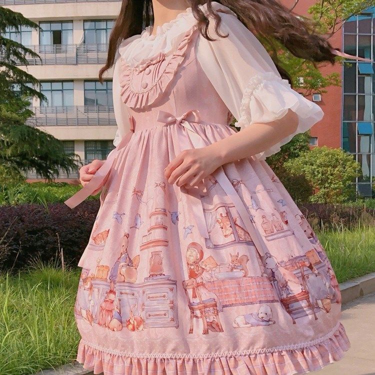 Áo Sơ Mi Voan Tay Loe Dáng Rộng Phong Cách lolita Dễ Thương Thời Trang Xuân Hè Cho Nữ