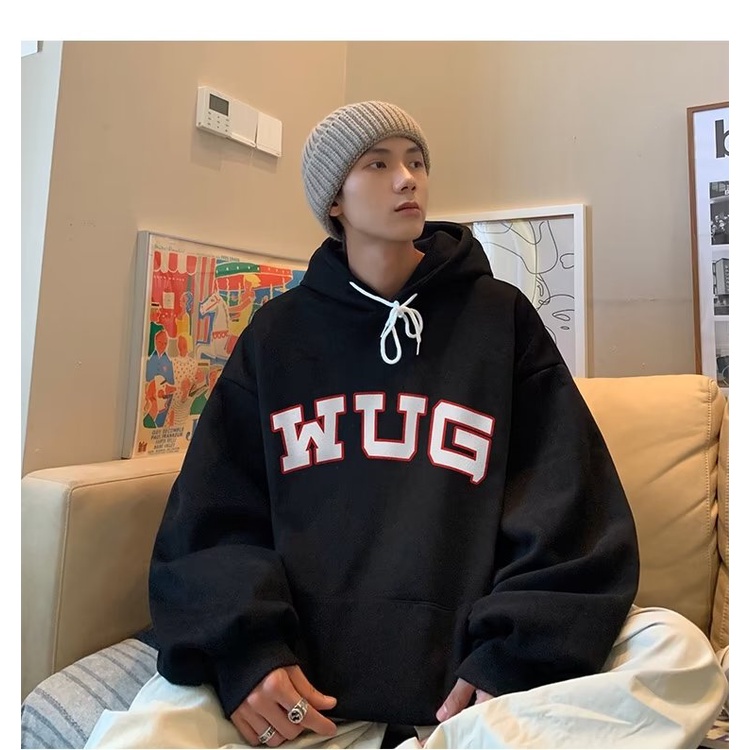 Áo Hoodie Dáng Rộng In Chữ Phong Cách Nhật Bản Thời Trang Cao Cấp Cho Nam