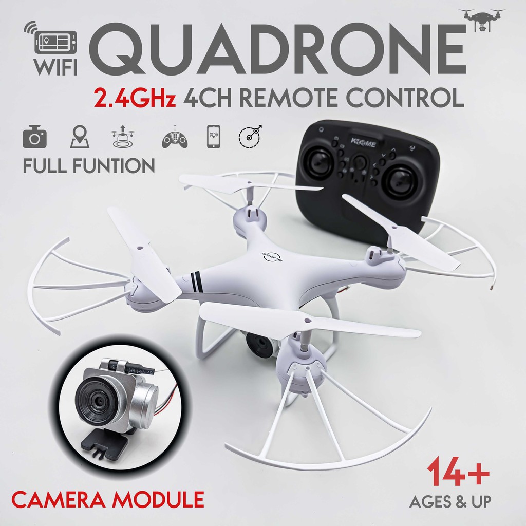 Đĩa bay ⚡ 𝐅𝐑𝐄𝐄 𝐒𝐇𝐈𝐏 ⚡  điều khiển QUADRONE - Camera quay phim, chụp ảnh - Nhiều chức năng độc đáo - 2.4GHz
