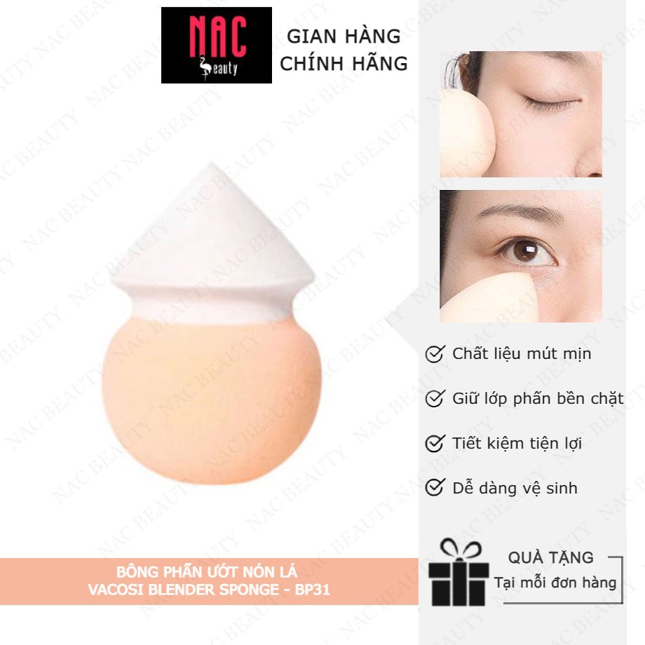 Bông Phấn Ướt Nón Lá Vacosi Blender Sponge - BP31