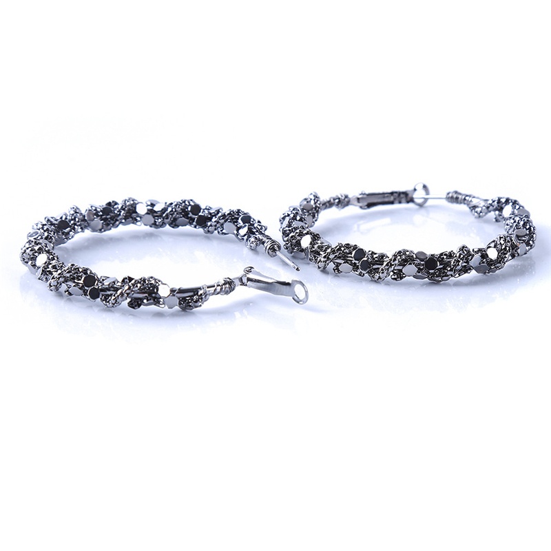 Fm Bông Tai Thời Trang Hình Tròn To Màu Đen Xu Hướng, Bông Tai Thời Trang Nữ