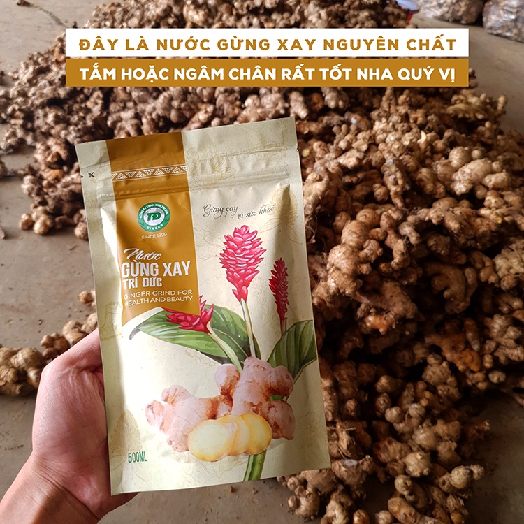 Nước gừng xay Trí Đức dùng để tắm hoặc ngâm chân