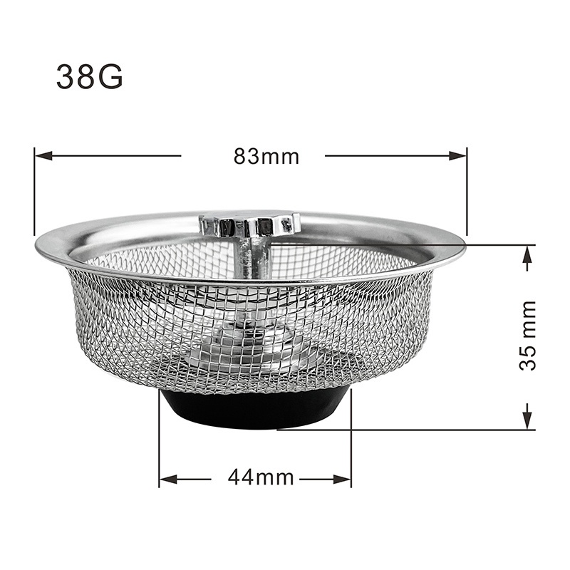 Giỏ lọc rác bồn rửa bát chống tắc nghẽn có núm cầm tiện lợi, lưới chặn rác chậu rửa bát thoát nước nhanh