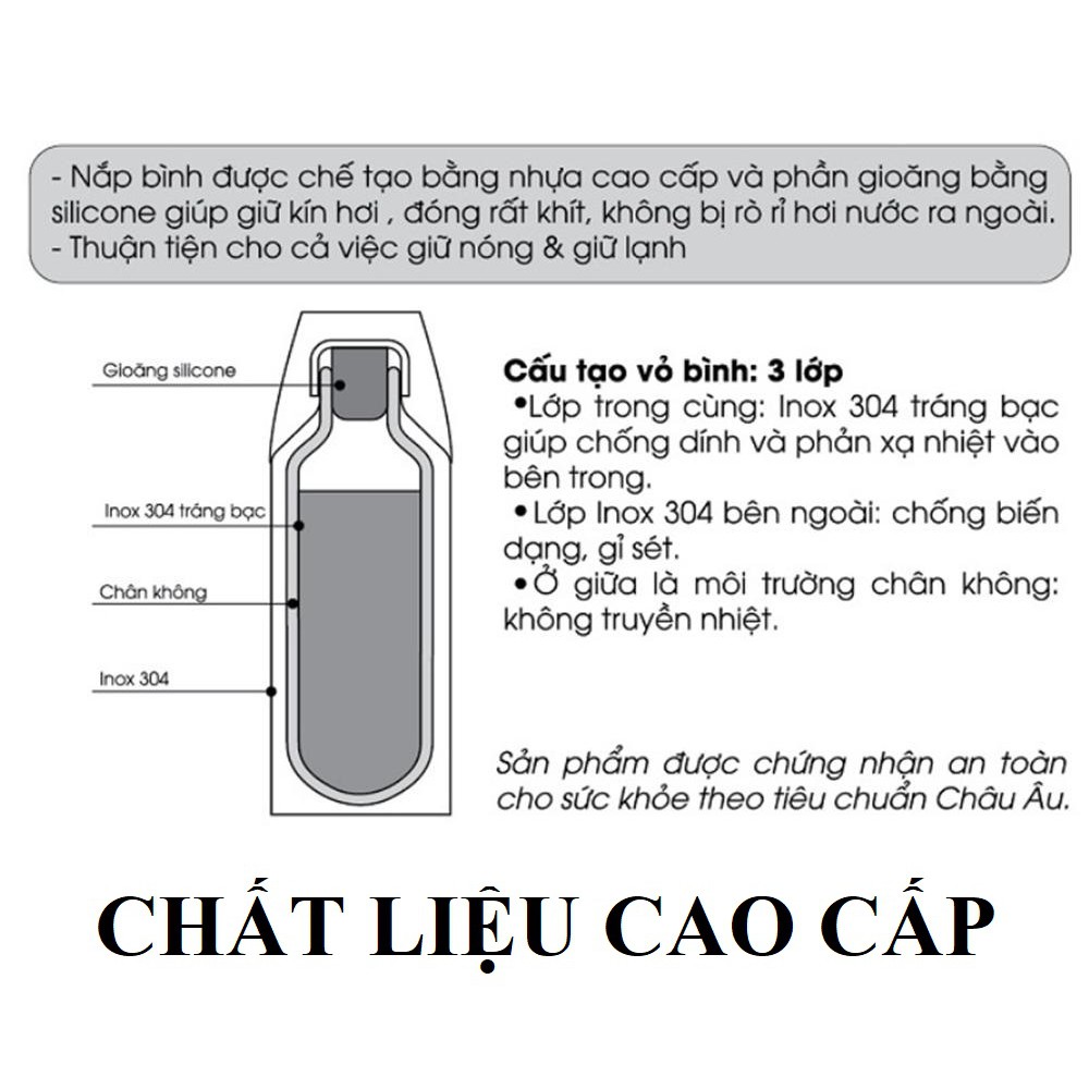 Bình giữ nhiệt 500ml phong cách mạnh mẽ Kami22005