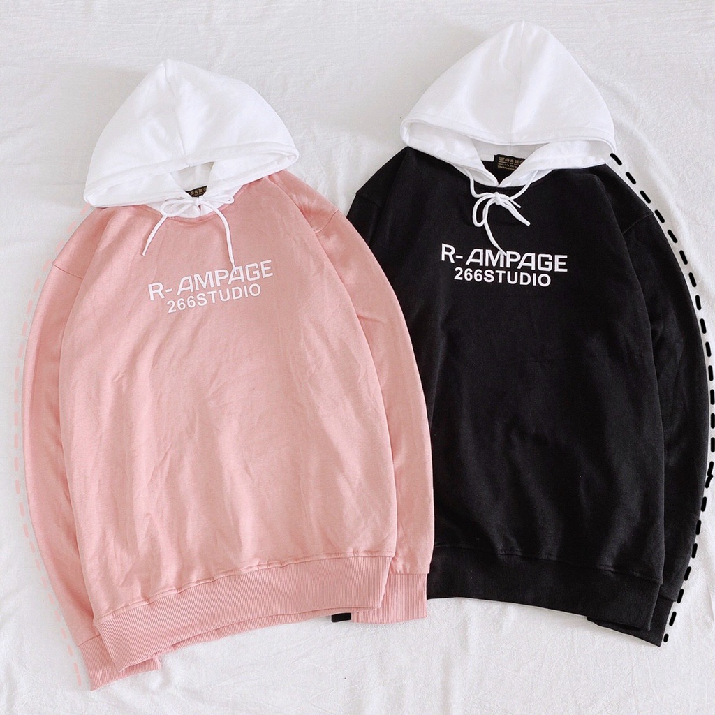 Áo Hoodie Tay Dài RAMPAGE STUDIO Vải Nỉ Bông Dày Dặn Form Rộng Ulzzang Unisex