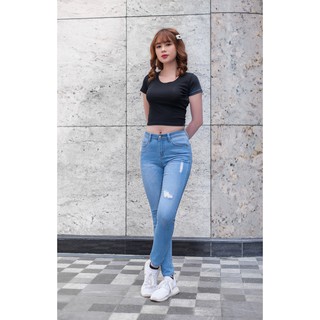Quần jean skinny lỡ rách