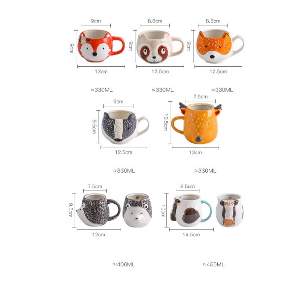 Ly sứ hình thú dễ thương