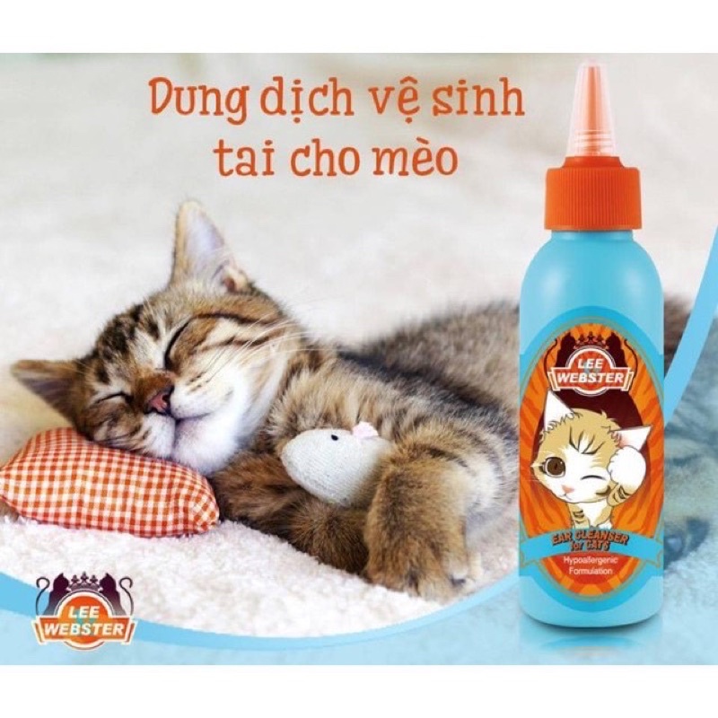 [ 130ml ] Dung dịch vệ sinh Tai và Mắt cho mèo Lee Webster