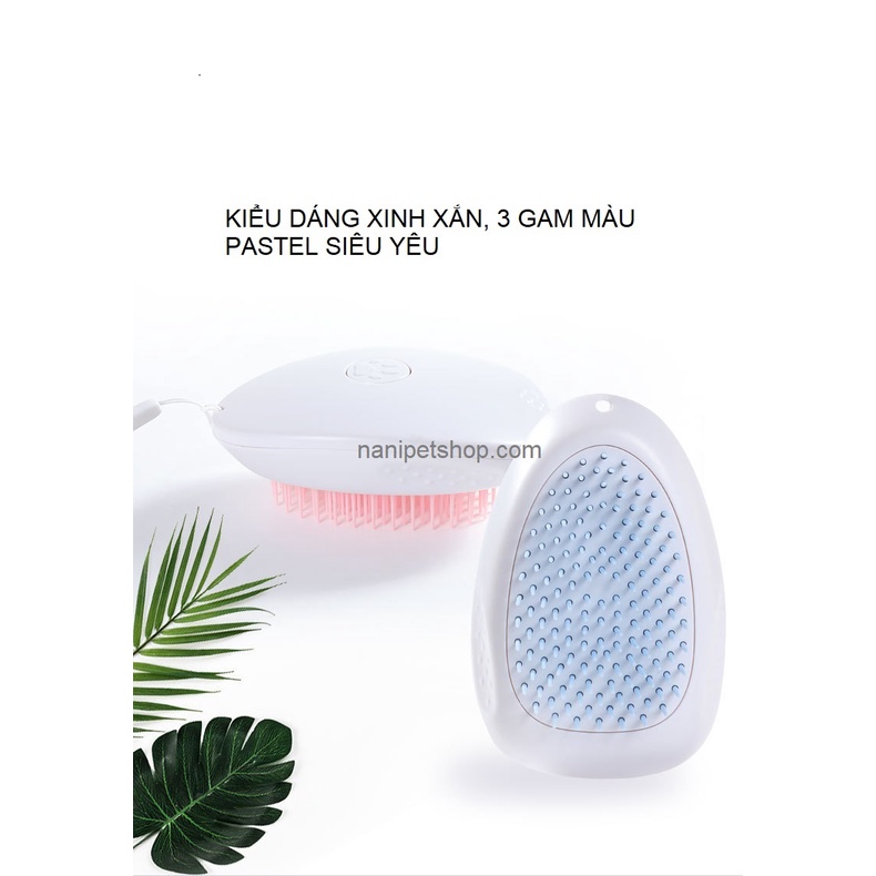 ⭐️Siêu phẩm Lược chải lông chó mèo T9 Pakeway 3 màu siêu đẹp, Lược đẩy lông hình trứng Massage thú cưng - Nà Ní Pet Shop