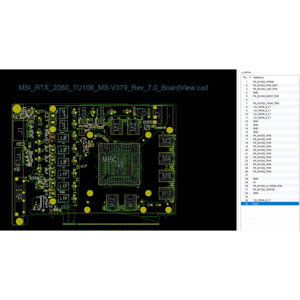 sơ đồ Boardview Card màn hình MSI_RTX_2080Ti MS-V371 Rev_6.0_BoardView.cad