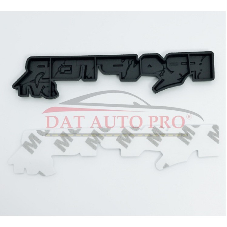 Tem 3D KIM LOẠI RAPTOR sv1 màu trắng trang trí xe oto bán tải,.