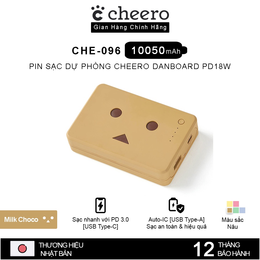 Pin Sạc Dự Phòng Cheero Power Plus Danboard Version PD18W CHE-096 10050mAh - Hàng Chính Hãng