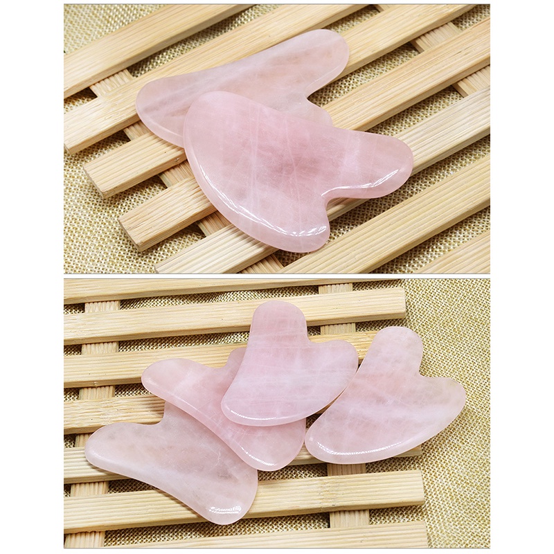 Bảng Đá Thạch Anh Hồng Tự Nhiên Hình Chữ V Mát Xa Mặt ☆Dysunbey