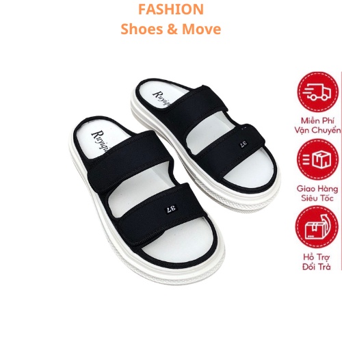 Dép Quai Ngang Nữ Thời Trang Cao Cấp Đế Bánh Mì Cao 3cm Chống Trơn Trượt Kiểu Dáng Thể Thao Chuẩn From Bản Đẹp