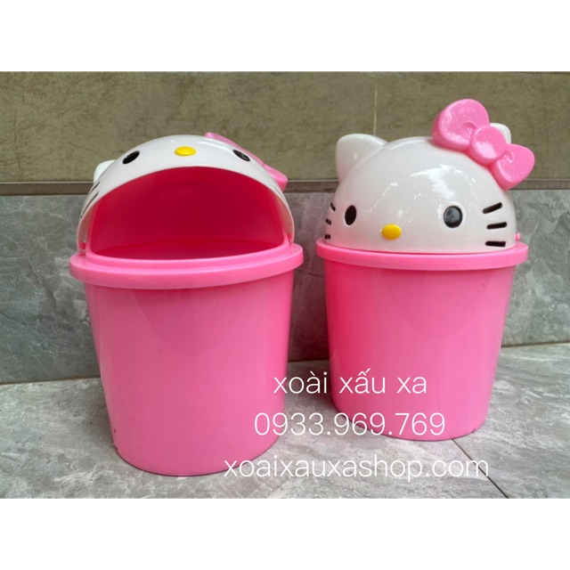THÙNG RÁC MINI HELLO KITTY, ĐORAEMON ĐỂ BÀN TIỆN LỢI