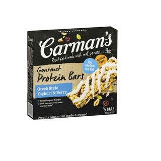 Thanh Protein Sữa Chua Hy Lạp Và Quả Berry hiệu Carman’s hộp 200g