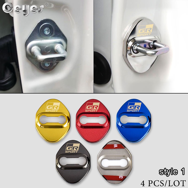Set 4 Ốp Khóa Cửa Xe Ô Tô Toyota GR Sport Vios Avanza Wish Corolla C-HR C HR Avanza Yaris Rush