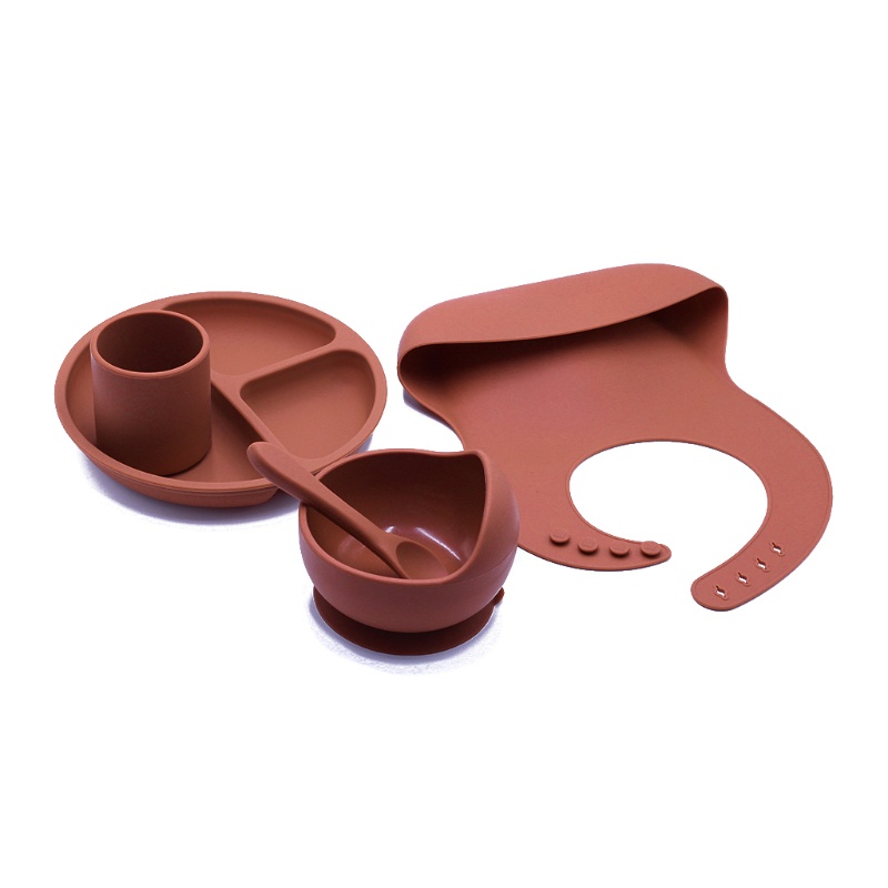 Bộ 5 Tô Muỗng Ăn Dặm Bằng Silicone Chất Lượng Cao Cho Bé