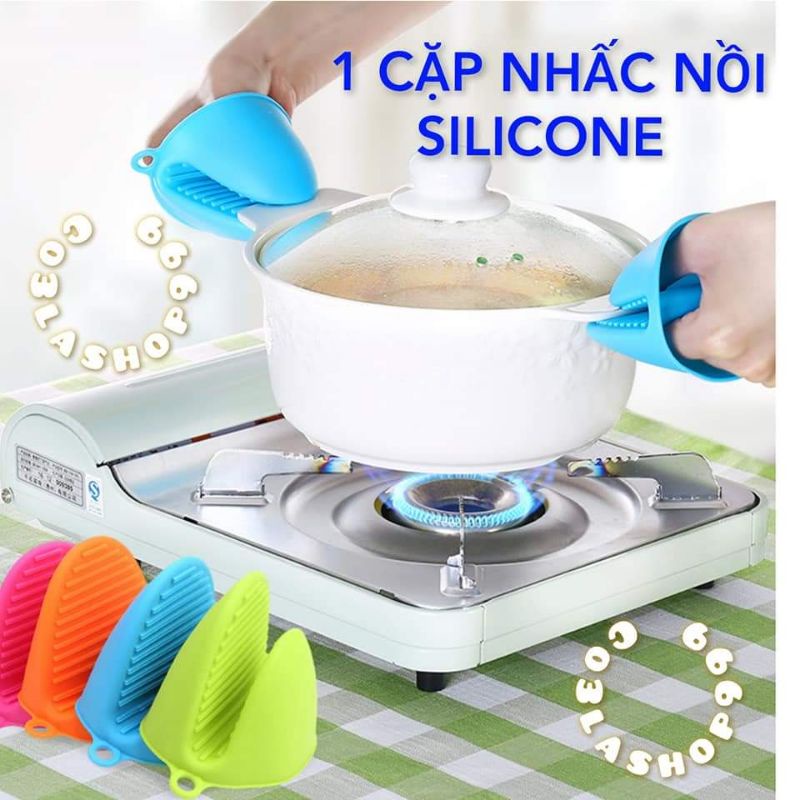 Cặp nhấc nồi mỏ vịt, chất liệu silicone chống nóng