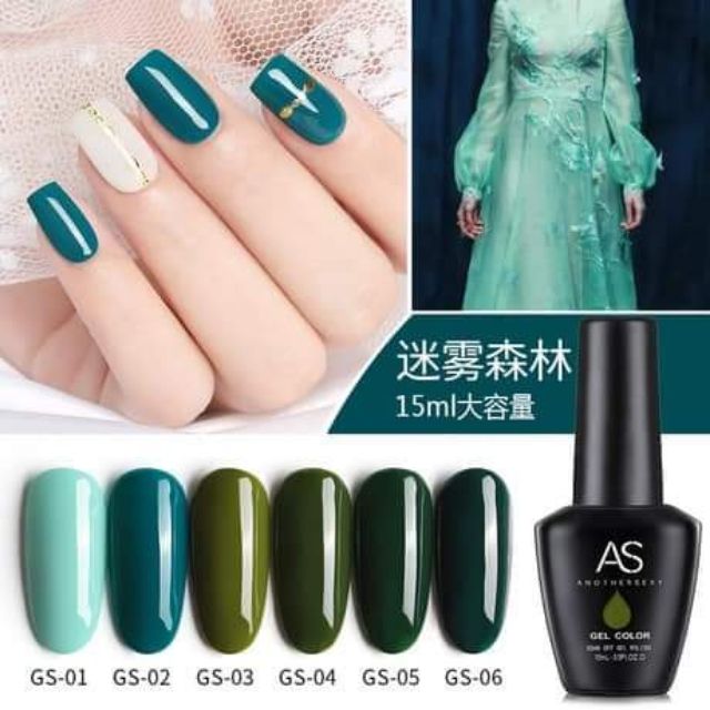 Sơn gel AS loại 1 set xanh GS